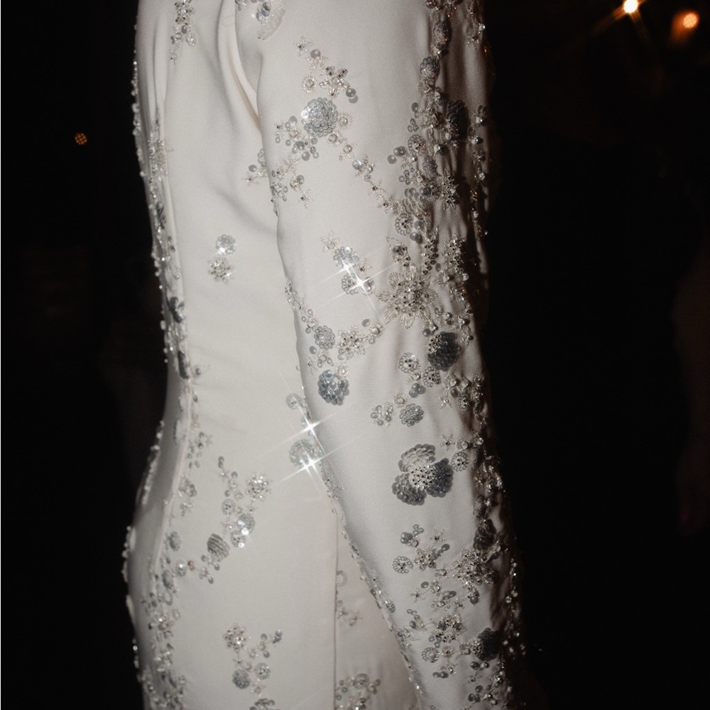 Self-Portrait Embellished White Long Sleeve Dress - Picture 2 of 4